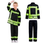 BNLIK Costumes De Pompier Pour Enfants GarçOns: Costumes De Pompiers Uniformes Professionnels Costumes De Pompiers Pour Enfants Costumes De FêTe Carnaval Et Halloween Cosplay Bleu (S-110)