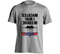 BNMKHCXSDRT Because I Was Inverted Topgun Movie Cruise F14 Inspired T Shirt Black Cotton. Manches Courtes(3X-Large)