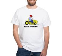 BNMKHCXSDRT Born to Mow T Shirt Men's 100% Cotton, Classic Graphic White T-Shirt Hemden(X-Large)