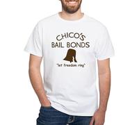 BNMKHCXSDRT Chico's Bail Bonds White T Shirt Men's 100% Cotton, Classic Graphic White T-Shirt Hemden(Medium)