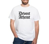 BNMKHCXSDRT Devout Atheist White T Shirt Men's 100% Cotton, Classic Graphic White T-Shirt Hemden(Medium)