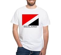 BNMKHCXSDRT Flag of Sealand White T Shirt Men's 100% Cotton, Classic Graphic White T-Shirt Hemden(Medium)