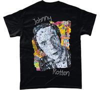 BNMKHCXSDRT GONGZUO Johnny Rotten Collage Short-Sleeve Mens Women T Shirt 100% Cotton - Medium Manches Courtes(Large)