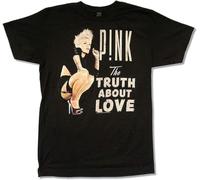 BNMKHCXSDRT HOUYI Pink P!NK Truth Box About Love Black T Shirt Merch Black Manches Courtes(XX-Large)