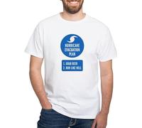 BNMKHCXSDRT Hurricane Evacuation Plan White T Shirt Men's 100% Cotton, Classic Graphic White T-Shirt Hemden(Medium)