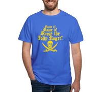 BNMKHCXSDRT Raise The Jolly Roger Dark T Shirt Men's 100% Cotton, Classic Graphic Dark T-Shirt Hemden(3X-Large)