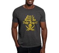 BNMKHCXSDRT Raise The Jolly Roger Dark T Shirt Men's 100% Cotton, Classic Graphic Dark T-Shirt Hemden(Large)