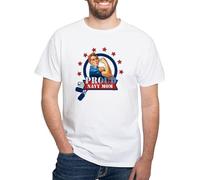 BNMKHCXSDRT Rosie Proud Navy Mom White T Shirt Men's 100% Cotton, Classic Graphic White T-Shirt Hemden(Medium)