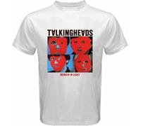 BNMKHCXSDRT Talking Heads Remain in Light Men's White T-Shirt Manches Courtes(3X-Large)