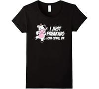 BNMKHCXSDRT Women's I Just Freaking Love Cows Ok Funny Cow Farm Cattle T Shirt Black Manches Courtes(X-Large)