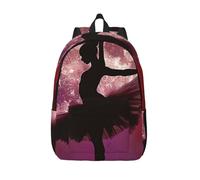 bnmklda Ballerina Dance Sac à dos en toile imprimée - Sac à dos d'école léger et élégant pour les trajets quotidiens, le travail et les aventures en plein air, Noir , 40x30cm