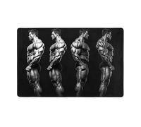 bnmklda Bodybuilding Evolution - Paillasson imprimé - 100 x 150 cm - Antidérapant - Lavable en machine - Pour salon, chambre à coucher, bureau et balcon