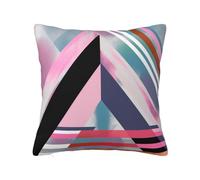 bnmklda Housse de coussin carrée en polyester doux avec imprimé triangle abstrait rayé double face pour canapé, chambre à coucher, salon et décoration d'intérieur 45 x 45 cm