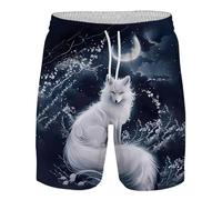 BNMKYTWASJP Pantalon de bain 3D loup pour homme, short de plage, pantalon de bain chaud, été, sport, course à pied, Homme 3, XXL
