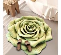 BNMKYTWASJP Tapis de sol en velours cristal 3D à grande fleur pour porte de salle de bain (A-01,80 x 80 cm)