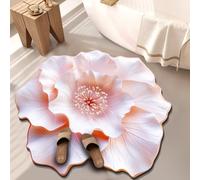 BNMKYTWASJP Tapis de sol en velours cristal 3D à grande fleur pour porte de salle de bain (A-02,60 x 60 cm)