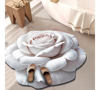 BNMKYTWASJP Tapis de sol en velours cristal 3D à grande fleur pour porte de salle de bain (A-06,50 x 50 cm)