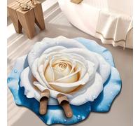 BNMKYTWASJP Tapis de sol en velours cristal 3D à grande fleur pour porte de salle de bain (A-07,80 x 80 cm)