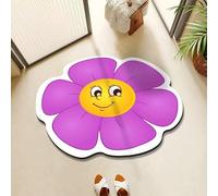 BNMKYTWASJP Tapis de sol en velours cristal 3D à grande fleur pour porte de salle de bain (A-08,100 x 100 cm)