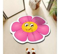 BNMKYTWASJP Tapis de sol en velours cristal 3D à grande fleur pour porte de salle de bain (A-09,60 x 60 cm)