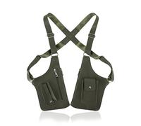 BnMvF Sac à bandoulière réglable en cuir de qualité supérieure pour hommes, sac à aisselles à double épaule, antivol caché (Vert armée)