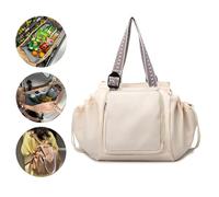BnMvF Sac de Berceau Transformable Sac de Rangement de Voyage, Sac à Dos Cartable Convertible, Sacs à provisions de supermarché et Sac de Berceau de siège de Voiture (Beige,A)