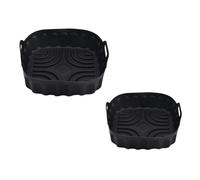 Bnnlqpsttg 2 Pièces Plaque Cuisson en Silicone pour Friteuse à Air Poêle à Friteuse à Air Carrée Réutilisable Moule en Silicone Tampons pour Micro-Ondes Tapis Cuisson Plateau Casserole, C