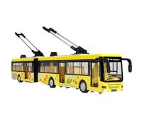 Bnnlqpsttg Haute Simulation 1:50 Alliage Retirer Double Bus Ville Bus Modèle Véhicules Métal Moulé Sous Pression Clignotant Musical Garçon Jaune