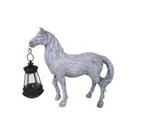 Bnnlqpsttg Statue de Cheval avec Lanterne Solaire pour Décoration de Jardin, Cour, Art, Sculpture pour Femme, Homme, Anniversaire A