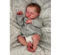 BNNPUU Poupée Reborn 19 Pouces Lavable à la Main Reborn Bebe Garcon Corps en Vinyle Souple Poupee Reborn Ressemble à Un Vrai bébé Garçon aux Yeux fermés