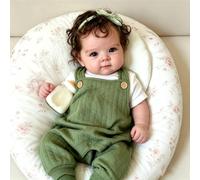 BNNPUU Poupée Reborn de 48 cm, ressemble à un vrai bébé aux yeux bleus, poupée de bébé garçon fabriquée à la main, corps en tissu doux