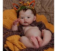 BNNPUU Poupée Reborn Fille Bebes Reborn Bébé Reborn 19 Pouces Lavable à la Main Corps en Vinyle Souple Ressemble à Un Vrai bébé Réaliste Nouveau-Né Yeux Bleus Fille