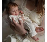 BNNPUU Poupée Reborn Fille Réaliste Nouveau-né Lifelike Bébé Corps en Tissu Doux Réincarnée Ressemble au Toucher à Une Vraie Yeux Fermés 20 Pouces