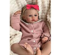 BNNPUU Poupée Reborn Fille Reborn Bébé Corps en Tissu Doux comme Un Vrai bébé Poupées de 18 Pouces Faites à la Main Reborn Baby Doll Yeux Ouverts Vrai Poupon