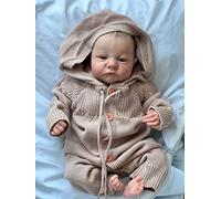 BNNPUU Poupée Reborn Garçon Bébé Reborn Bebes Reborn Réaliste Reborn Baby Ressemble à Un Vrai Bébé Yeux Bleus Garçon 19 Pouces Corps en Tissu Doux