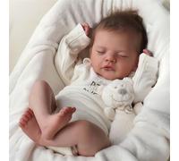 BNNPUU Reborn Garçon Bébé Poupée Ressemblant à Un Vrai Bébé - Yeux Fermés, Fille Réaliste, Corps en Tissu Doux, 18 Pouces