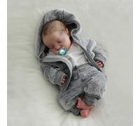 BNNPUU Reborn Poupées bébé garçon 19 pouces Fait à la main Reborn Poupées réalistes en tissu doux Il ressemble et se sent exactement comme une vraie vie Bébé Yeux fermés garçons