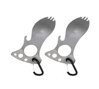 Bnojjellol Fourchette multifonction en acier inoxydable 3Cr13 - Ustensiles de camping parfaits pour la survie en milieu sauvage - Assemblage facile - Fourchette multifonction