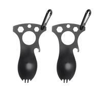 Bnojjellol Fourchette multifonction en acier inoxydable 3Cr13 - Ustensiles de camping parfaits pour la survie en milieu sauvage - Assemblage facile - Fourchette multifonction