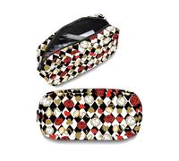 BNQL Alice Trousse à crayons avec fermeture éclair Motif jeu d'échecs