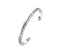 BNQL Bracelet manchette inspiré du film « I Am Burdened With Glorious Purpose », Acier inoxydable