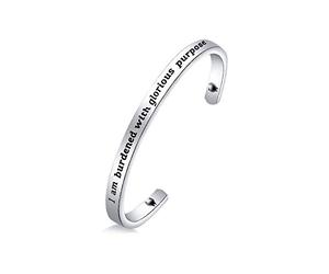 BNQL Bracelet manchette inspiré du film « I Am Burdened With Glorious Purpose », Acier inoxydable