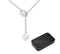 BNQL Collier de sensibilisation à l'autisme - Collier puzzle avec inscription « You Are Braver Stronger Smarter Than You Think », Large, Acier inoxydable, Pas de gemme