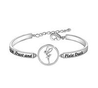 BNQL Faith Trust and Pixie Dust Bracelet à breloques, 5.5 inches, Acier inoxydable
