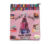 BNQL Just a Girl Who Loves Books Pochette avec fermeture éclair - Cadeau pour amoureux de livre - Pochette de protection pour livre de poche - Cadeau idéal pour les amateurs de livres (pochette pour