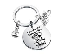 BNQL Porte-clés de poker - Cadeau pour joueurs de poker - Cadeau pour joueurs de poker - Oui I Do Have a Retirement Plan I Plan To Play - Porte-clés