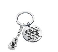 BNQL Porte-clés gant de boxe - Cadeaux de boxe pour boxeurs et fans, L, Acier inoxydable