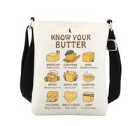 BNQL Sac à bandoulière pour beurre salé, cadeaux culinaires, cadeaux de pâtisserie, cadeau de chef, sac à bandoulière