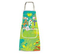 BNQL Tablier d'artiste de peinture avec poches - Cadeau pour les amateurs d'art - Cadeau pour enseignant d'art - Tablier de peintre, Tablier d'art vert, L