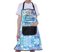 BNQL Tablier d'artiste de peinture avec poches - Cadeau pour les amateurs d'art - Cadeau pour enseignant d'art - Tablier de peintre, Tablier « believe in yourself », L
